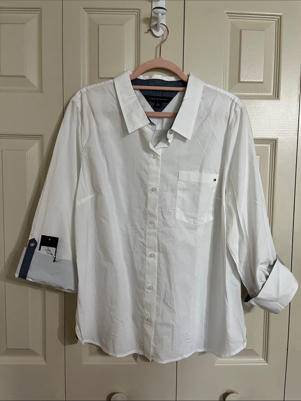 Tommy Hilfiger Men’s White Long-Sleeve Button-Down Shirt
